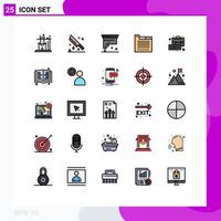 Universal Icon Symbols Group of 25 Modern Filled line Flat Colors of business theme cartridge tabs ink Editable Vector Design Elements