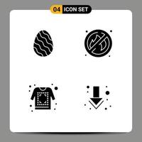 Group of Solid Glyphs Signs and Symbols for egg shirt spring place arrow Editable Vector Design Elements