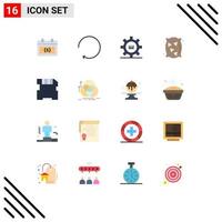 Set of 16 Commercial Flat Colors pack for card wheat setting flour message Editable Pack of Creative Vector Design Elements
