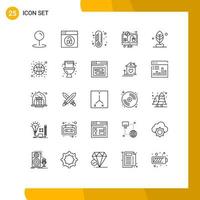 Set of 25 Modern UI Icons Symbols Signs for ball plant degree leaf per Editable Vector Design Elements