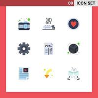 9 Creative Icons Modern Signs and Symbols of cv multimedia achievement media player setting Editable Vector Design Elements