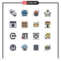 Set of 16 Modern UI Icons Symbols Signs for mac tree web design nature forest Editable Creative Vector Design Elements