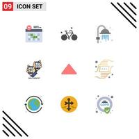 conjunto de 9 iconos de interfaz de usuario modernos signos de símbolos para elementos de diseño de vector editables de marca de colocación de limpieza de productos