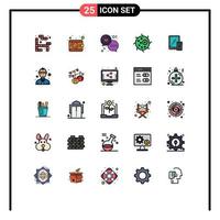 Set of 25 Modern UI Icons Symbols Signs for business plant day cell animal Editable Vector Design Elements