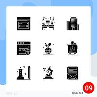 Stock Vector Icon Pack of 9 Line Signs and Symbols for eco website table seo american Editable Vector Design Elements