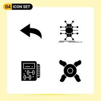 4 Creative Icons for Modern website design and responsive mobile apps 4 Glyph Symbols Signs on White Background 4 Icon Pack vector