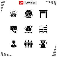 9 Icons Solid Style Grid Based Creative Glyph Symbols for Website Design Simple Solid Icon Signs Isolated on White Background 9 Icon Set vector