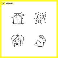 4 Icon Set Simple Line Symbols Outline Sign on White Background for Website Design Mobile Applications and Print Media vector