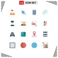 Set of 16 Modern UI Icons Symbols Signs for paper data application analytics sent Editable Pack of Creative Vector Design Elements