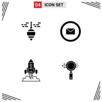 Stock Vector Icon Pack of 4 Line Signs and Symbols for plumb spaceship tool online launch Editable Vector Design Elements