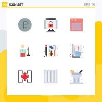 Universal Icon Symbols Group of 9 Modern Flat Colors of man key security solution multimedia Editable Vector Design Elements