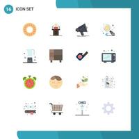 Modern Set of 16 Flat Colors and symbols such as search money seminar megaphone marketing Editable Pack of Creative Vector Design Elements