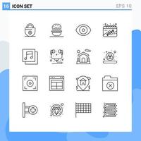 16 Creative Icons Modern Signs and Symbols of media celebration biology year calendar Editable Vector Design Elements