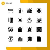 User Interface Pack of 16 Basic Solid Glyphs of check study education school growth Editable Vector Design Elements