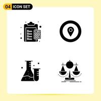 4 Creative Icons for Modern website design and responsive mobile apps 4 Glyph Symbols Signs on White Background 4 Icon Pack vector