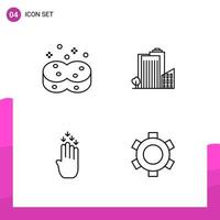 Outline Icon set Pack of 4 Line Icons isolated on White Background for responsive Website Design Print and Mobile Applications vector