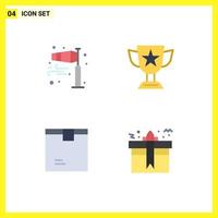 4 Creative Icons Modern Signs and Symbols of air trophy pole wind award delivery Editable Vector Design Elements