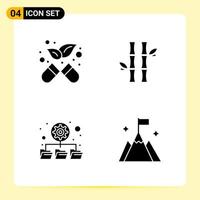 4 Creative Icons for Modern website design and responsive mobile apps 4 Glyph Symbols Signs on White Background 4 Icon Pack vector