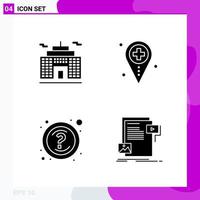 Solid Icon set Pack of 4 Glyph Icons isolated on White Background for Web Print and Mobile vector