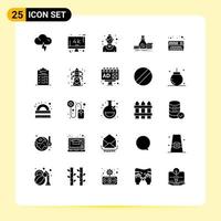 25 iconos creativos signos y símbolos modernos de acumulación de inversión de empleados de préstamos analógicos elementos de diseño vectorial editables vector