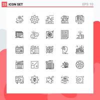 paquete de iconos vectoriales de stock de 25 signos y símbolos de línea para el diseño de capas aplastar editor gráfico beber elementos de diseño vectorial editables vector