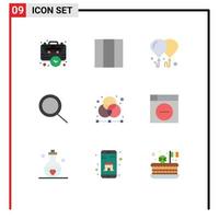 Pictogram Set of 9 Simple Flat Colors of web graphic fly designer creative Editable Vector Design Elements