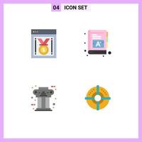 Modern Set of 4 Flat Icons and symbols such as best website pillar website progress words column Editable Vector Design Elements