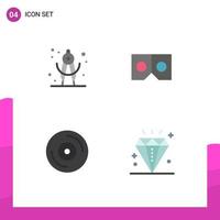 4 Flat Icon concept for Websites Mobile and Apps divider celebration glasses album event Editable Vector Design Elements