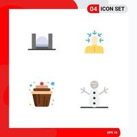 4 Flat Icon concept for Websites Mobile and Apps bridge person industrial choosing cake Editable Vector Design Elements