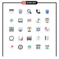 Group of 25 Flat Colors Signs and Symbols for data cloud setting shopping ecommerce Editable Vector Design Elements