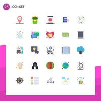 Set of 25 Modern UI Icons Symbols Signs for planets orbiting orbit media sketch book Editable Vector Design Elements