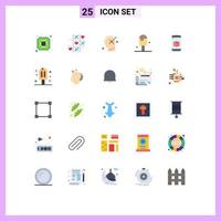 conjunto de 25 iconos de ui modernos símbolos signos para elementos de diseño vectorial editables de playa de helado optimista de verano celular vector