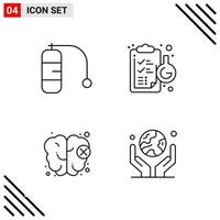 Pixle Perfect Set of 4 Line Icons Outline Icon Set for Webite Designing and Mobile Applications Interface vector