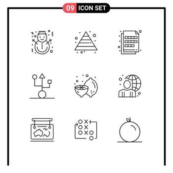 Mobile Interface Outline Set of 9 Pictograms of technology gadget color devices swatch Editable Vector Design Elements