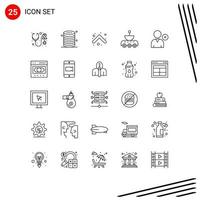 25 iconos creativos signos y símbolos modernos de ciencia espacial almacenamiento dirección satelital elementos de diseño vectorial editables vector