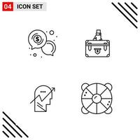 Pixle Perfect Set of 4 Line Icons Outline Icon Set for Webite Designing and Mobile Applications Interface vector