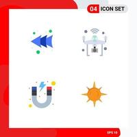 Editable Vector Line Pack of 4 Simple Flat Icons of arrow learn drone things school Editable Vector Design Elements