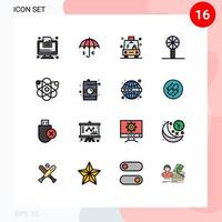 paquete de iconos vectoriales de stock de 16 signos y símbolos de línea para sonajero bebé juguete euro bebé sonajero vehículo elementos de diseño de vectores creativos editables