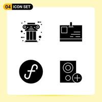 4 Creative Icons for Modern website design and responsive mobile apps 4 Glyph Symbols Signs on White Background 4 Icon Pack vector