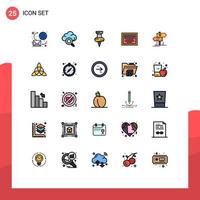 25 iconos creativos signos y símbolos modernos de boda amor educación archivo de dirección elementos de diseño vectorial editables vector