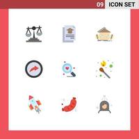 Universal Icon Symbols Group of 9 Modern Flat Colors of heart search urban share export Editable Vector Design Elements