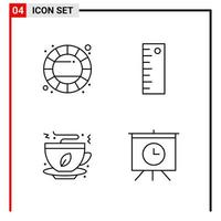 4 General Icons for website design print and mobile apps 4 Outline Symbols Signs Isolated on White Background 4 Icon Pack vector