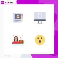 4 Thematic Vector Flat Icons and Editable Symbols of phone case info office golfball Editable Vector Design Elements