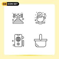 Universal Icon Symbols Group of 4 Modern Filledline Flat Colors of climb dollar break drink food Editable Vector Design Elements