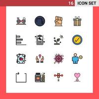 conjunto de 16 iconos de interfaz de usuario modernos signos de símbolos para finanzas compras libertad caja fuerza elementos de diseño de vectores creativos editables
