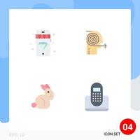 Set of 4 Modern UI Icons Symbols Signs for mobile easter focusing solutions focus call Editable Vector Design Elements