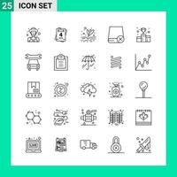 Pack of 25 Line Style Icon Set Outline Symbols for print Creative Signs Isolated on White Background 25 Icon Set vector