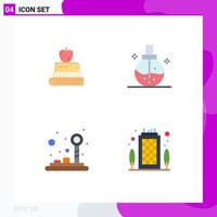 4 Flat Icon concept for Websites Mobile and Apps book control education fashion game Editable Vector Design Elements
