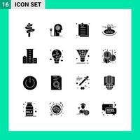 paquete de iconos de vector de stock de 16 signos y símbolos de línea para bienes raíces sirve elementos de diseño de vector editables de natación de hotel de mente