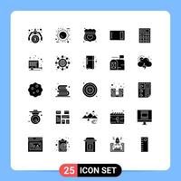 25 Universal Solid Glyphs Set for Web and Mobile Applications home board environment appliances secure Editable Vector Design Elements